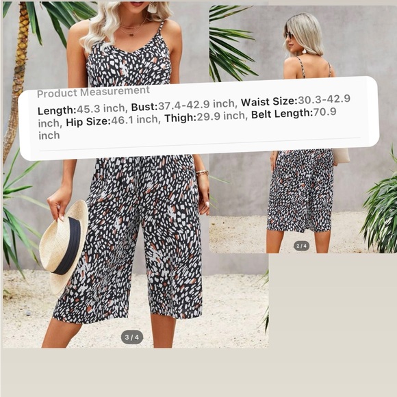 All over printed cami with belted Cami jumpsuit - Picture 3 of 7